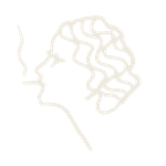 Off White The Mulwray Logo with a woman's face in profile with wavy hair